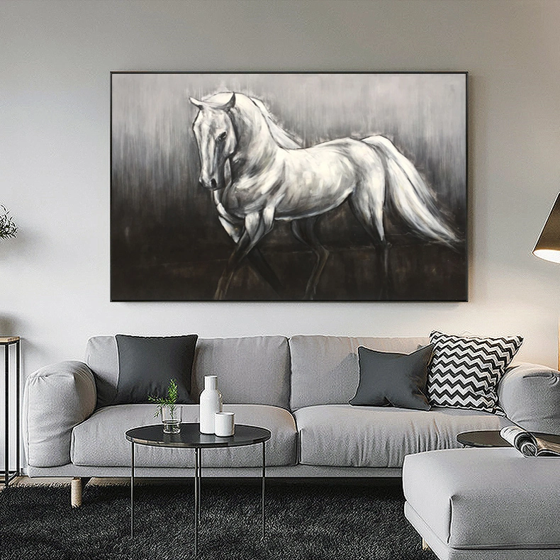 100% Handmade Horse Animal Home Decoration Wall Art Canvas Oil Painting