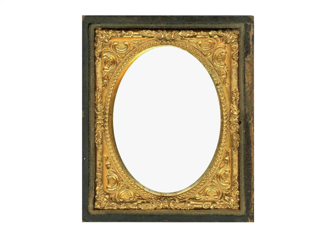 China Factory Popular White Black Oval Baroque Resin Photo Frame Round Wholesale Antique Mirror Bathroom Painting