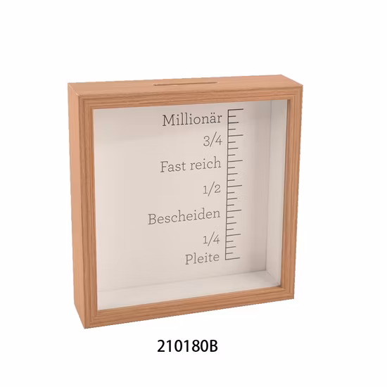 Rechteckige Spardose aus Holz mit Fotorahmen, Schattenbox im Großhandel für Kinder